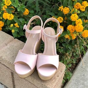 Blush wedge sandals